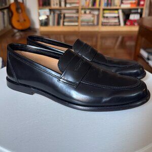Paire & Fils women's black leather French loafers, 37